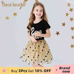 Kids Girl Dress Summer Girls Cartoon Swan Sequined Party Costumes Kid Children Vestidos Baby Outfits 210429