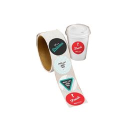 Aangepaste restaurant papieren cup label sticker printen koffiekopjes stickertecoratie met je logo