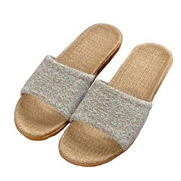 Suihyung Women Slippers Female Casual Flax Slides 13 Colors Linen Belt Ladies Sandals Flip Flops Lovers Summer Indoor Home Shoes 211110