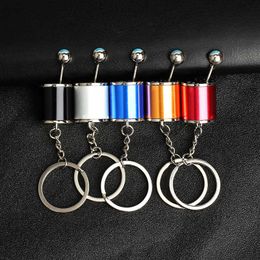 Creative Car 6 Speed Gearbox Gear Head Keychain Manual Transmission Lever Metal Key Ring Car Refitting Metal Pendant Keychain G1019