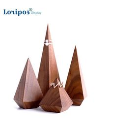 Conical Wood Block Ring Holder Finger Wooden Table Ring Display Stand Jewellery Rack Home Ornaments Art Ring Rack Stand Holder
