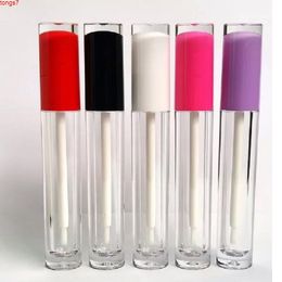 5ML Lipgloss Tubes Pink Purple Red White Clear Cosmetic Lip Gloss Wand Soft Brush Applicator Containersgoods