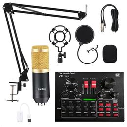 pro audio Australia - BM800 Microphone Condenser PRO Audio Mixer Live Sound Card Bluetooth USB 15 Mode DSP Multiple Effects 5.1Channel 210610