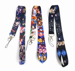 Small Wholesale 10PCS cartoon Anime Sword Art Online Keychains boy love Lanyard Neck Key Strap for Phone Keys ID Card Badge Mobile Lanyards