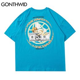 Tshirts Harajuku Anime Cartoon Angel Short Sleeve T-Shirt Cotton Casual Fashion Streetwear Loose Summer Mens Tees Tops 210602