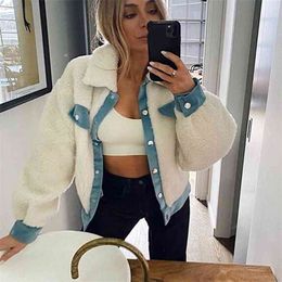 Foridol Faux Fur Coat Women Clothes Casual Turn Down Teddy Bear Coat Jackets Female Autumn Winter Coats Streetstyle 210415