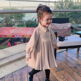 Gooporson Autumn Korean Baby Girl Clothes Fashion Long Sleeve Princess Dress Vestidos Cute Little Chidlren Dresses Elegant Q0716