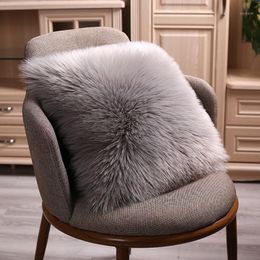 Cushion/Decorative Pillow Luxury Nordic Plush Pillowcase Wool Faux Fur Cushions Sofa Bed Furry Long Hair Cushion Princess Home Wedding Decor