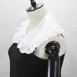 Japanese Womens Sweet Doll False Fake Collar Ruffles Trim Detachable Half Shirt M2ea