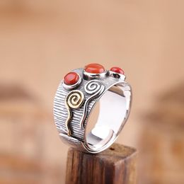 Cluster Rings Original Design Moonstone Ring For Women Luxury Real 925 Sterling Silver Adjustable Fine Jewellery Accessories