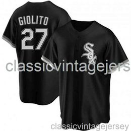 Lucas Giolito #27 Black Ver3 Baseball Jersey XS-6XL Stitched Men Women Youth baseball Jersey