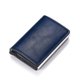 Men And Women Case Business Card Holder for PU Leather Purse Automatic Wallets