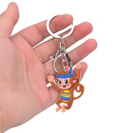 Cute Cartoon Acrylic Keychains Creative Monkey Animal Key Chain Jewellery For Women Kids Girls Gift Car Accessory