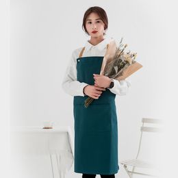 Denim Canvas Kitchen Aprons For Woman Men Grill Restaurant Bar Shop Cafes Beauty Nails Studios Chef Work Apron