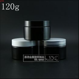 120g/ml Black Plastic Jar bottle Top Grade Originales Refillable Lucifugal Cosmetic Cream jars Pomade packaging Containersgood qty