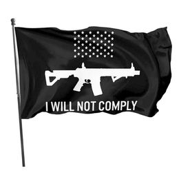 Star Heaven I Will Not Comply 3x5ft Flags 100D Polyester Outdoor Banners Vivid Color High Quality With Two Brass Grommets