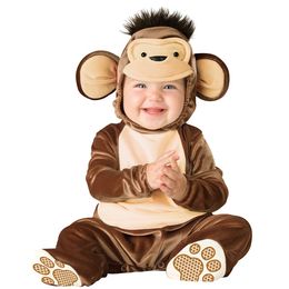 Mascot doll costume 0-3Years Baby Cartoon Monkey Animals Rompers Kids Birthday Anniversary Party Role Play Dress Up Outfit Halloween Costum