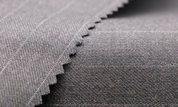 WT66791-202 Pure wool high count worsted fabric [Grey Stripe Twill W100](901)