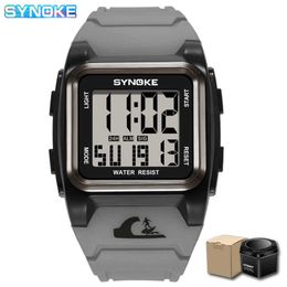 Shock Resistant Digital Watches 50M Waterproof Alarm Watch Rectangle Dial Date LED Tough Structure Wrist Clock reloj hombre +box G1022