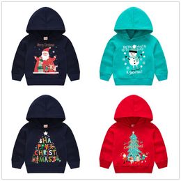 Baby Boys Hooded Sweater Christmas Sweatshirts Toddler Hoodies Jacket Girls Pullover Clothes Snowman Santa Top 12 3 4 5 6T 210413