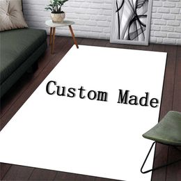 Customized Rug Carpet DIY Home Square Carpet For Living /Kitchen/Bath Room Rug Funny Christmas Gift Anime Personaliz Fashion RUG Y0803