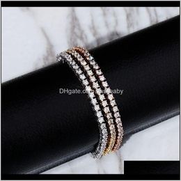 Anklets Drop Delivery 2021 European Women Shining Foot Jewelry 4Mm Zircon Chain Bling Iced Out Cz Tennis Anklet Jrh4C