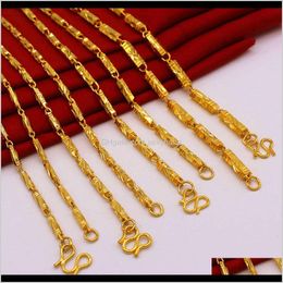 Pendant Necklaces Pendants Fashionable Sand Bamboo Mens Brass Gold Plated Cylindrical Necklace Womens Long Lasting Jewel