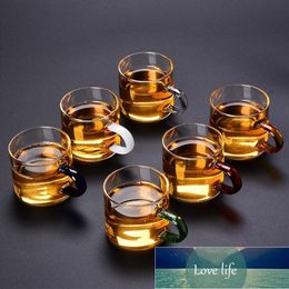 100ML Transparent Glass Cup Tea Cups Heat-Resistant Cup Anti-Scalding Tasting Cup Kung Fu Tea Set Ear Factory price expert design Quality Latest Style Original