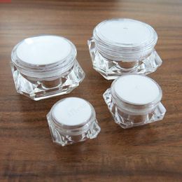 50X 5g 10g 15g 30g Portable plastic jar clear pot for nail art glitters mini small make up cream cosmetic containergood