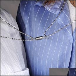 Pendant Necklaces & Pendants Jewellery Magnet Attraction Stainless Steel Couple Necklace Long Distance Chain For Women Men 2936 Q2 Drop Delive