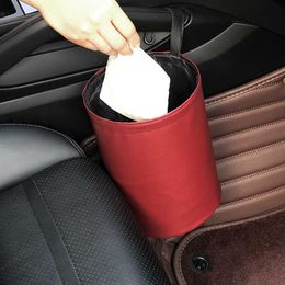 Car Storage Busket Interior Rubbish Container For Waste Organiser Holder Waterproof Garbage Can Trash Bin Folding Accessories