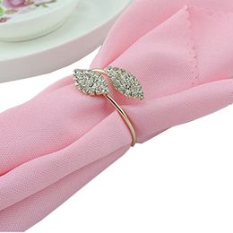 crystal napkin rings wholesale UK - Shiny Crystal Diamonds Gold Napkin Ring Wrap Serviette Holder Wedding Banquet Party Dinner Table Decoration Home Decor DH8867