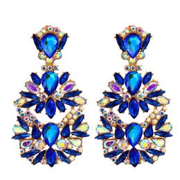 Crystal Drop Dangle Earrings for Women Colourful Rhinestone Drop Earring Luxury Earing Jewellery Accessories Gift