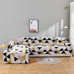 Elastic L Shape Sofa Covers for Living Room Need Buy 2 Pieces For Sectional Furniture Stretch Couch Slipcovers 211207