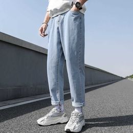 Men Jeans Wide Leg Denim Pant Loose Straight Baggy Men's Jeans Simple style S-5XL Students Daily Hip Hop Casual Pants Trousers X0621