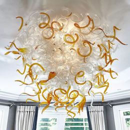 Chihuly Ceiling lights Classic Living Room Lighting Hand Blown Glass Chandelier Lamps Amber Transparent Colour Simple Dining Room Art Decor