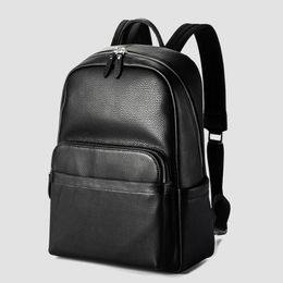 Genuine Leather Men's Bag Large Capacity 15 Inch Laptop Back packs Cowhide Casual Travel Backpack Male Waterproof Schoolbag