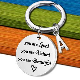 The New Stainless Steel Lettering Round Plate You Are Loved You Are Beautiful (26 Letters Can Be Selected) G1019