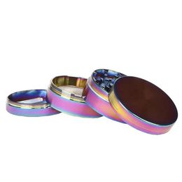 2022 Beautiful 50mm Rainbow Grinders 4 Piece Grinder Zinc Alloy Material Top Quality Tobacco Herb Spice Crusher Fast Shipping