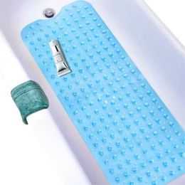Non-slip Bathtub Mat Long Rectangle 40x100cm Shower Mats Soft Massage Suction Cup Bathroom Accessories Carpet 211130
