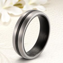 Wedding Rings 6mm Pure Carbon Fibre Bands For Men Women With Titanium Women's Engagement Ring Anniversary