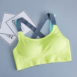 Gym Clothing Girl Fitness Wear Sexy Sports Bra Women Push Up Yoga Run Straps Beautiful Femem Back No Steel Ring Shockproof