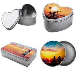 Heart Shape Tinplate Tin Box Empty Storage Container Sublimation Round Dinner Boxes for Treats Gifts Crafts