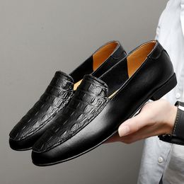 Crocodile Skin Slip-On Loafer Shoes Men Moccasins Handmade Casual Shoes Drive Walk Luxury Genuine Leather Leisure Zapatos Hombre