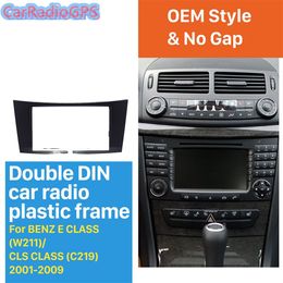 2Din Car Radio Fascia for 2001-2009 Mercedes BENZ E CLASS W211 CLS CLASS C219 CD Trim Panel Stereo Dash Kit Face Plate