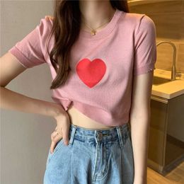 Summer Ruched Ruffle Women Sweater Crop Top High Elastic Fashion Short Top Sweater Woman Slim Sexy Knitted Pullovers 210604