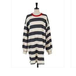 Loose Casual Cotton Striped Dress D3013 210514