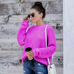 Fitshinling Arrival Sweater Women Clothing Solid Slim Basic Jumper Knitwear Holiday Boho Autumn Winter Pullover Knitted 210918