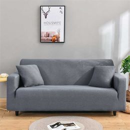 Waterproof Sofa Covers for Living Room Seersucker Big Elasticity Stretch Couch Cover Sectional Corner Loveseat Sofa Slipcovers 211102