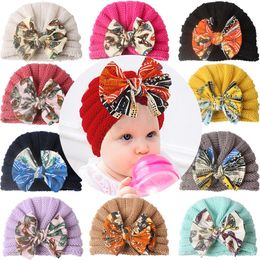 Baby Bow India Turban Hats Infants Toddler flower Caps Knot Headbands Hat Beanie Cap